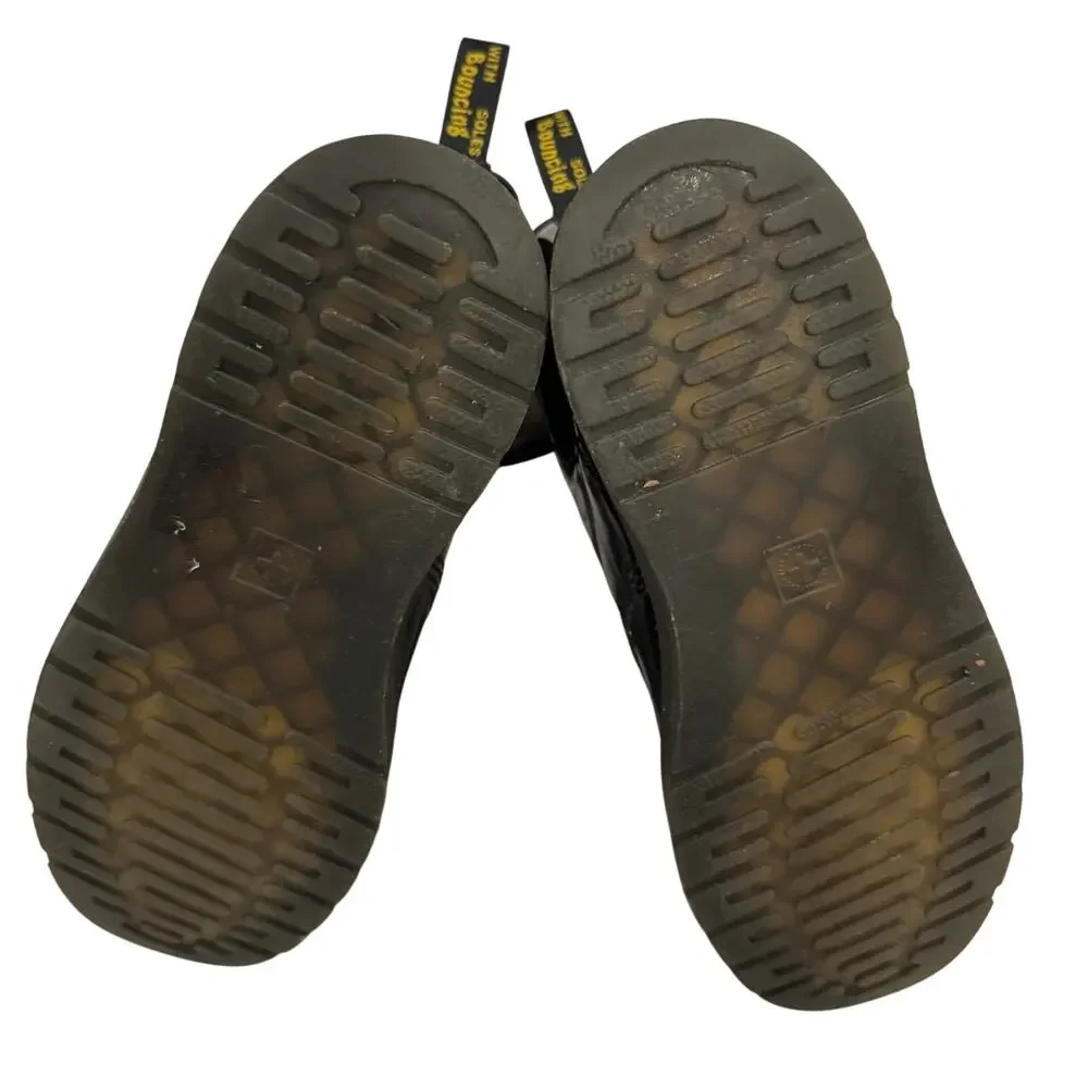 Dr. Martens Zavala Black Patent Combat Boots 9/10